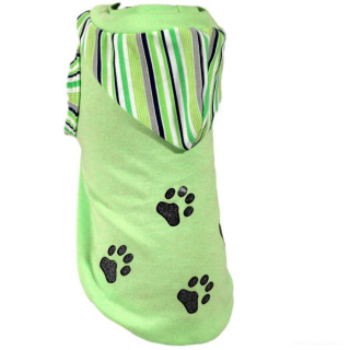 Tričko zelené pro psa s tlapkou 16-26cm