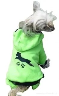 Teplákovka pro psa, zapínání na břiše