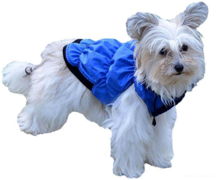 Zimní vesta pro psa, modrá s kožíškem