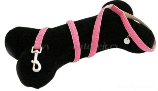 Růžové vodítko pro psy Vanity 10mm