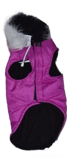 Zimní vesta pro psa s kapucí 30-38cm purpurová