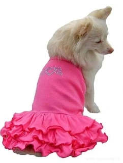 Doggydolly šatičky růžové pro psa s volánky 31-33cm