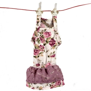 Květované šatičky pro fenky 30-34cm