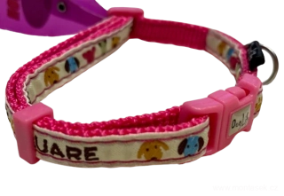 Obojek nylonový pro psa, kočku růžový 10mm