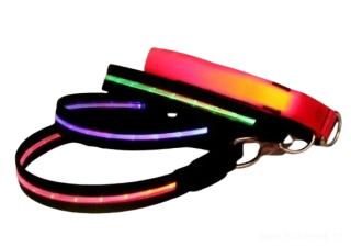 Obojek pro psy nylon svítící 25mm