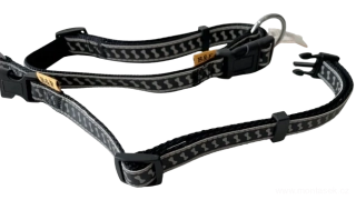 Černý obojek reflexní, pogumovaný 15mm, 20mm