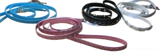 Vodítka pro psy - Vlnky, koženka 10mm