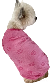 Tričko růžové pro psa tlapky 28-32cm