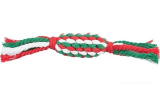 Vánoční bavlněný uzel pro psa, Xmas CANDY - vánoční uzlovaný bombon