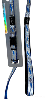Set vodítko a obojek modrý podšitý, pro malé psy 10mm