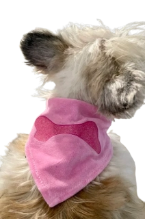 Šátek pro malého psa růžový 24-30cm