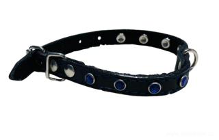 Černý obojek s kamínky pro štěně nebo malého psa 10mm