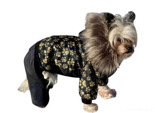 Luxusní zimní kombineza pro psa černá 36-41cm