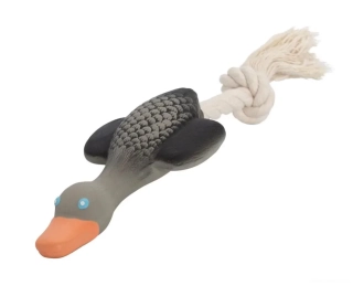 Hračky pro mini psy - pískací husa s bavlněným lanem 22cm