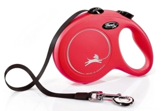 Flexi New Classic Tape L 5m (do 50 kg), červená. Natahovací vodítko pro velkého psa max 50kg