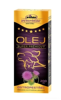 Vitar Veterinae Ostropestřec olej pro psy a kočky na srst a imunitu 200 ml
