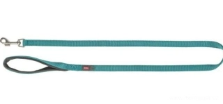 Nylonové vodítko pro psa  PREMIUM s vyplněnou rukojetí, aqua
