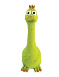 Latexová hračka pro psy Kachnička sedící 21 cm, se zvukem, latex