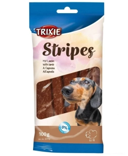 Žvýkací pamlsky pro psy STRIPES Light - jehněčí pásky 10ks / 100g