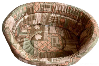 Pelíšek ovál vysoký mikroplyš béžová