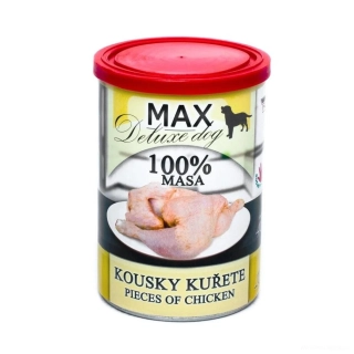 Masové konzervy pro psy MAX Deluxe kuřecí kousky 400g
