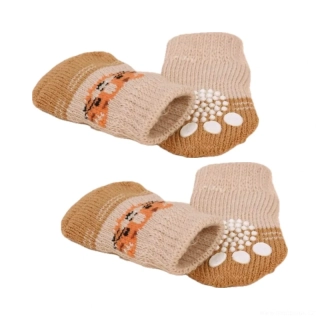Béžové ponožky pro psy a kočky