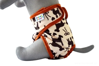 Kalhotky pro psy Hnědý pes, hárací, inkontinenční kalhotky pro fenky