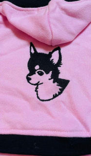 Teplákovka pro psy s výšivkou čivava pro fenky 23-26cm