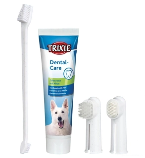 Sada zubní péče pro psy pasta a kartáčky