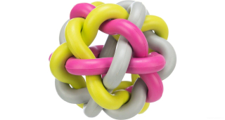 Míček pro psa tvrdá guma splétaný ø 10cm