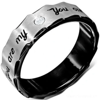 Prsten ocel zdobený "You are my" 55