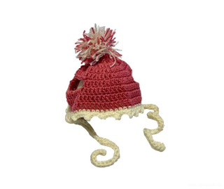 Zimní čepice pro psa s bambulí růžová