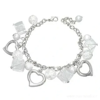 Módní náramek srdíčka s korálky 19