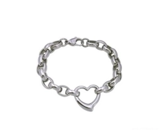 Náramek ocel srdíčko 25