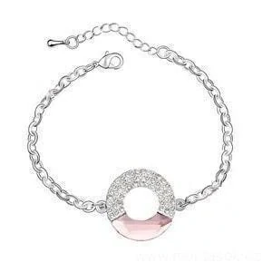 Elegantní náramek s krystalem růžový
