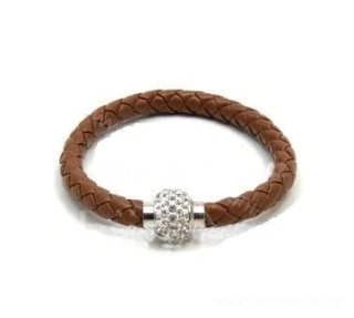 Náramek pletený hnědý 57