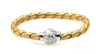 Náramek pletený zlatá barva 59