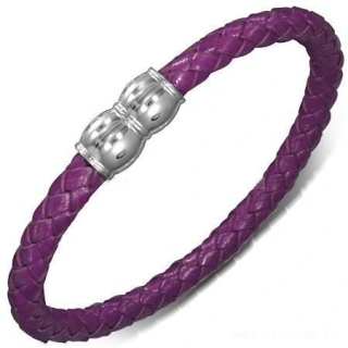 Náramek pletený fialový 84