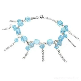 Módní náramek s řetízky modrý 91