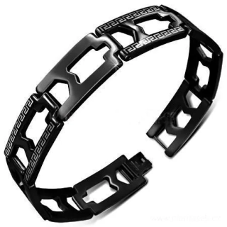 Náramek ocel se vzorem černý 65