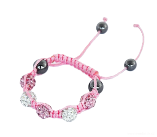 Náramek dětský Shamballa růžový 69