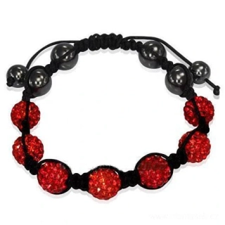 Náramek Shamballa červený 71