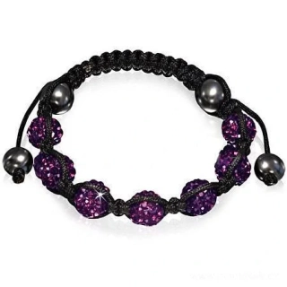 Náramek Shamballa fialový 81