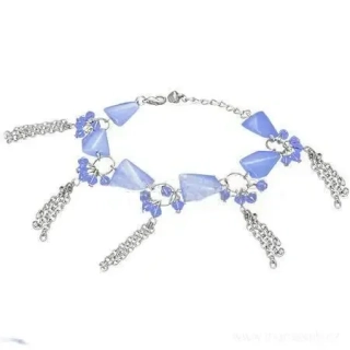 Módní náramek s řetízky modrý 90