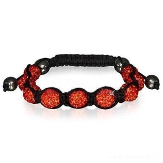 Náramek Shamballa červený 93