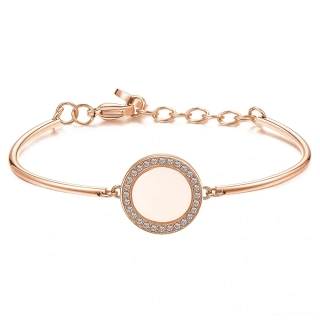 Náramek v barvě rose gold s krystaly Brosway