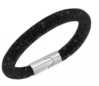 Černý náramek s krystaly