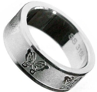 Prstýnek ocel motýlci 28
