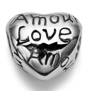 Navlékací přívěsek srdce Amour, Love