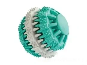 Dentafun míč pro psa s mátou zelenobílý 6cm